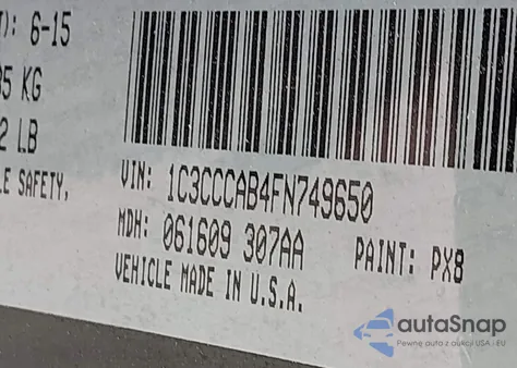 2015 Chrysler 200 Limited z USA, uszkodzony, nr VIN 1C3CCCAB4FN749650